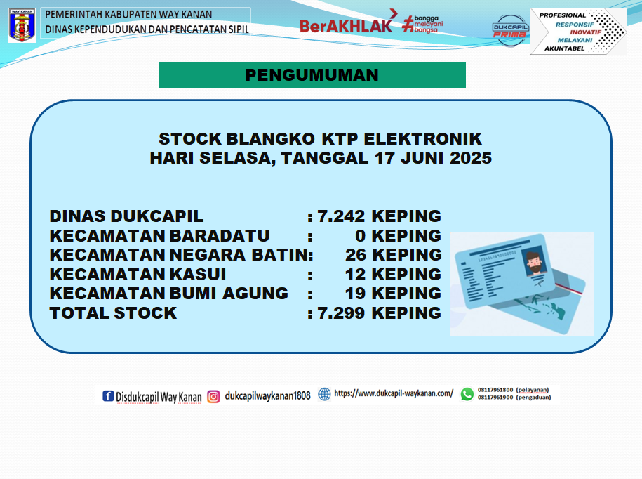 Update Stok Blangko KTP Elektronik